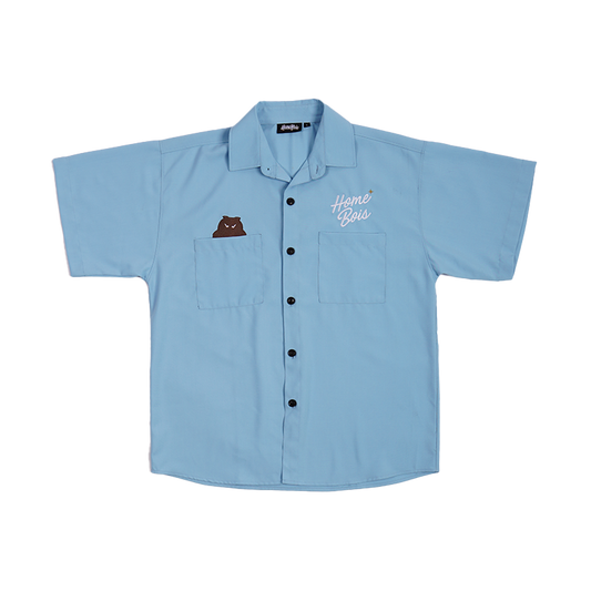 HOMEBOIS OWL WORK SHIRT F&F [BLUE]